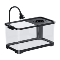 阔庭(KUOTING)鱼缸水族箱生态桌面鱼缸懒人鱼缸过滤制氧一体机黑色【大号】