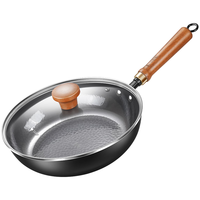 三四钢章丘平底锅煎锅无涂层早餐煎饼煎蛋锅平底铁锅电磁炉燃气灶 38741