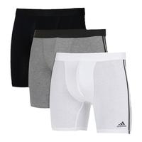 adidas/阿迪达斯男士吸湿排汗防摩擦棉质速干长腿平角内裤3条装