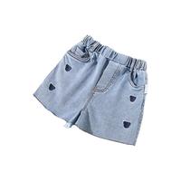Classic Teddy精典泰迪儿童裤子女童短裤中小童夏季牛仔裤 小熊牛仔-蓝色 120