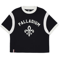 PALLADIUM帕拉丁上衣棉质撞色鸢尾花印花时尚女款短袖T恤198233 铅黑色 XS