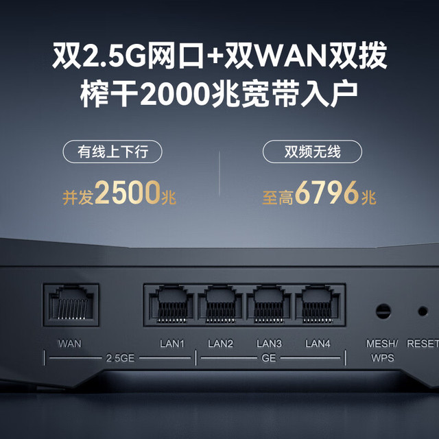 中兴 问天BE6800Pro+ 全向穿墙王Wi-Fi7家用路由器