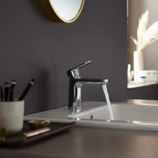 Hansgrohe 汉斯格雅 Vernis Blend 洗脸盆水龙头，出水口高度 100 毫米，节水浴室水龙头，镀铬