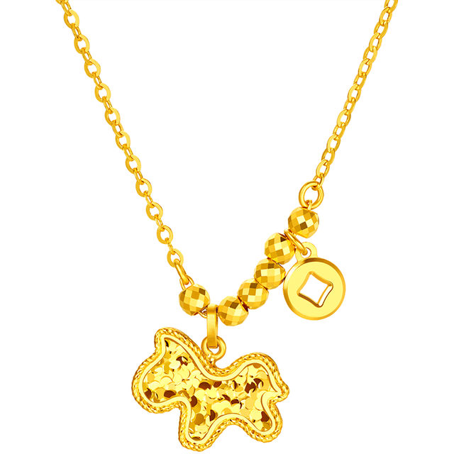 LUKFOOK JEWELLERY 六福珠宝 黄金项链马上有钱光影金碎碎冰足金生肖马 计价 约4.02克