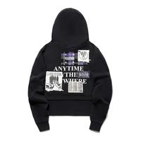 李宁 LI-NING中国李宁 LI-NING x PLEASURES丨卫衣女子23印花套头连帽外套AWDTC04 黑色-1 L