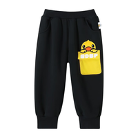 B.Duck【加绒】小黄鸭童装儿童裤子新款冬装宝宝休闲裤 黑色（加绒） 130 cm