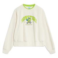 LI-NING 李宁 丨迪士尼怪兽大学系列加绒保暖卫衣女子秋冬运动上衣AWDT808 米白色-1 XS