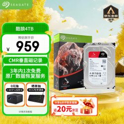 ACCUSYS 希捷（SEAGATE）NAS硬盘 4TB 256MB 机械硬盘 CMR垂直 静音低耗 数据恢复服务 3.5英寸 希捷酷狼 ST4000VN006