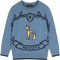 哈吉斯(HAZZYS)品牌童装男女童线衣秋新款龙年节日红品弹力英伦学院风撞色线衣