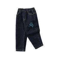 巴拉巴拉男童牛仔裤秋冬儿童宝宝裤子童装宝宝宽松刺绣直筒长裤潮