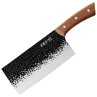 王麻子家用菜刀厨房刀具切菜刀切片刀切肉刀黑刃手工锤纹石洗锻打厨房刀