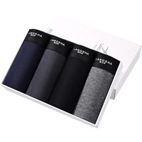 浪莎男士内裤男棉质平角裤抑菌舒适透气纯色中腰宽松大码四角短裤头 经典组合 L/170