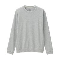 無印良品 無印良品 MUJI 粗细不均棉线 天竺织 长袖T恤男式白色