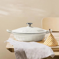 Velosan 珐琅锅焖焗锅家用铸铁锅炖锅 27cm 布尼星卡白