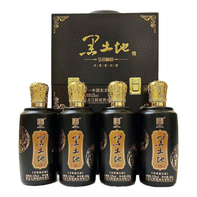 黑土地 BLACK SOIL 白酒五谷酿造系列白酒52度浓香型白酒东北纯粮食酒整箱装 52度 500mL 4瓶