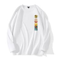 JEANSWEST 真维斯 国潮T恤男秋冬款男士中国风时来运转双面德绒长袖打底衫男生内搭