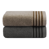 三利毛巾纯新疆棉柔顺吸水不掉毛男女家用洗脸巾30*60cm 灰色+棕色