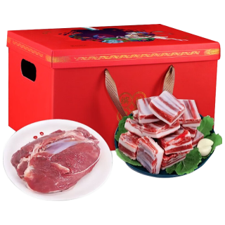 果亦橙宁夏滩羊肉礼盒新鲜现杀半只羊腿羊排肚包肉羊蝎子后腿中秋礼盒装 滩羊礼盒 肚包肉2斤+羊肉肠2斤