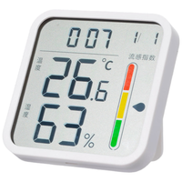 齐心(COMIX)【流感提示】室内温湿度计 LCD电子温湿度表婴儿房室磁吸干湿度表办公用品老人儿童 LA010 白