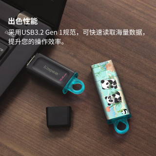 金士顿 竹林熊猫印刷款优盘USB3.2 Gen 1 U盘  64GB