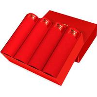 七匹狼本命年红内裤男士内裤冰丝大红色新年龙年鸿运四角裤 4条装 XL