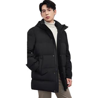 七匹狼羽绒服男中长款加厚连帽商务休闲百搭冬季鸭绒防寒外套男装 009(蓝灰) 170/88A(L)