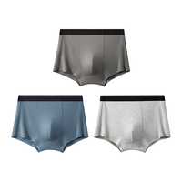 网易严选 男式内裤精梳棉莫代尔冰丝内裤多条装红运内裤男本命年红色内裤 【莫代尔】深灰+浅花灰+氢灰蓝 XL