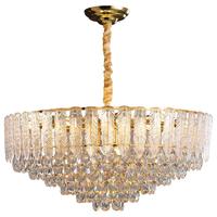 初好LED法式水晶吊灯大客厅灯轻奢风2023主餐厅羽毛中山灯具大全 圆60CM+E14*11+三色LED