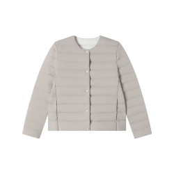 京东京造 羽绒服女轻薄时尚百搭25冬季厚款保暖外套 奶油米色 XS