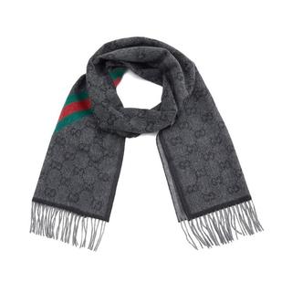 GUCCI 【初秋】古驰经典条纹撞色男女围巾披肩羊毛空调披肩