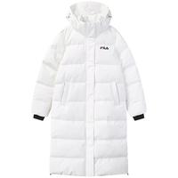 FILA 女装女式羽绒服女士时尚休闲保暖舒适基础连帽通勤中长款羽绒服