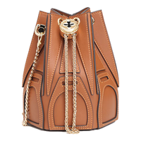 why水桶包女春夏季通勤迷你链条包包轻奢品牌斜挎单肩包潮 焦糖