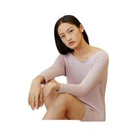 三枪（THREEGUN）一字领女打底衫优雅柔软高弹抑菌女式打底衣 粉 L