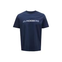 金林德伯格(J.Lindeberg)秋冬男士休闲简约时髦纯色LOGO短袖圆领T恤524101004 N3L迷雾蓝 165/88A/XS