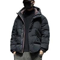 胖胖兄 新国标90白鸭绒蓬松羽绒服男士冬季宽松加厚潮牌户外保暖连帽外套 黑色 XL 体重145-160斤