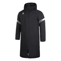 KELME /卡尔美连帽长款棉衣男冬季运动加厚棉服足球冬训保暖外套 8161MF1003 黑色 L