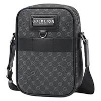 goldlion 金利来 男士单肩斜挎包时尚PVC印花手机包竖款休闲小背包