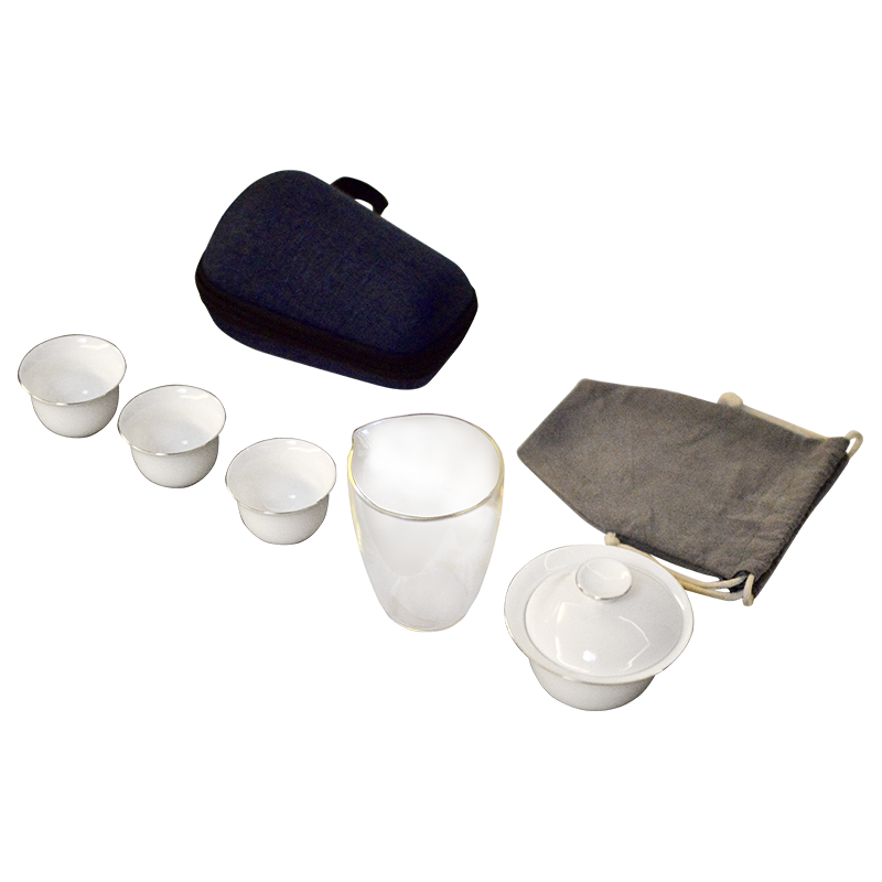 八马茶业 bamatea 茶具 旅行茶具套组 便携茶具 快客杯 随身茶具  一盖碗三杯