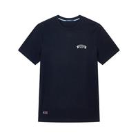 斯密特保罗（SMITHPOLOV）【100%棉】休闲圆领短袖t恤男纯棉百搭日常便服男士t恤 深蓝 S