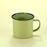幻视搪瓷口杯 彩色怀旧搪瓷缸子复古老式铁茶缸SN8030 8厘米300ML果绿色1个
