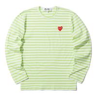 COMME des GARÇONSIT CDG PLAY COMME des GARCONS男装圆领长袖T恤条纹爱心缝饰78ME