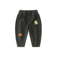 齐齐熊 cicibear【丛林派对系列】宝宝牛仔裤春款儿童休闲萝卜裤男童裤子 丹宁蓝 80cm