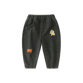 齐齐熊 cicibear【丛林派对系列】宝宝牛仔裤春款儿童休闲萝卜裤男童裤子 丹宁蓝 80cm