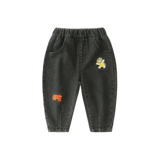 齐齐熊 cicibear【丛林派对系列】宝宝牛仔裤春款儿童休闲萝卜裤男童裤子 丹宁蓝 80cm