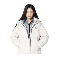 NEPA耐葩女士秋冬户外长款羽绒服过膝连帽加厚保暖外套7F82013 象牙色 165/88A