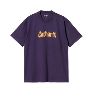  carhartt WIP 卡通风LOGO字母图案印花 男士短袖T恤  XS，S，M，L，XL，XXL PPX/紫色，WHX/白色