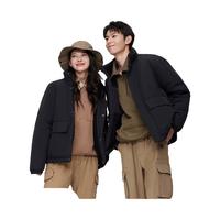 波司登(BOSIDENG)反季清仓羽绒服男休闲户外短羊羔绒新国标绒保暖外套 黑色8056 175/92A