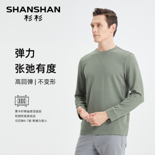 杉杉 SHANSHAN【福袋119元起】任选款式男士长袖Polo衫T恤男2025春秋翻领 2XL 灰绿（D60DP2451）
