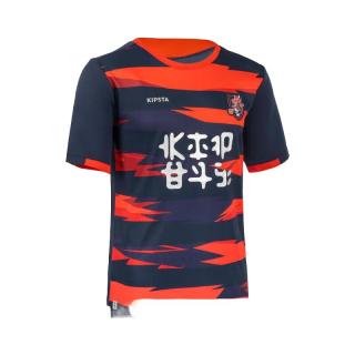 迪卡侬儿童足球服短袖T恤训练服快干透气球衣运动上衣4921438 151-160cm12-13岁