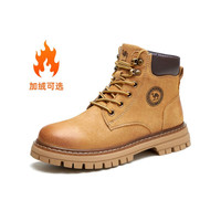 骆驼（CAMEL）马丁靴女鞋工装大黄靴女秋冬穿搭通勤会员户外徒步登山鞋 GF122W7790R 金黄色-女【加绒】 35